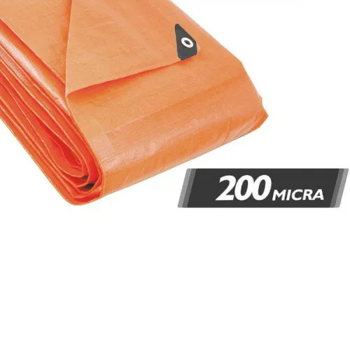 Lona reforçada de polietileno laranja 10 m x 10 m  