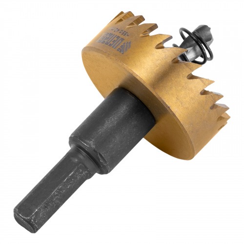 Serra copo para metal 40 mm revestimento em Nitreto de Titânio com suporte Serra copo para metal 40 mm revestimento em Nitreto de Titânio com suporte