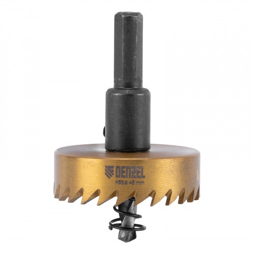 Serra copo para metal 45 mm revestimento em Nitreto de Titânio com suporte Serra copo para metal 45 mm revestimento em Nitreto de Titânio com suporte