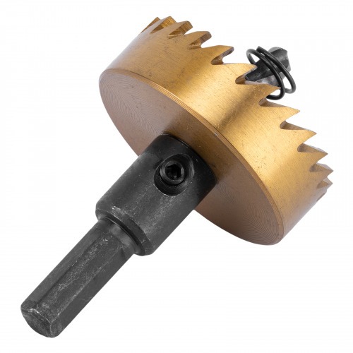 Serra copo para metal 45 mm revestimento em Nitreto de Titânio com suporte Serra copo para metal 45 mm revestimento em Nitreto de Titânio com suporte