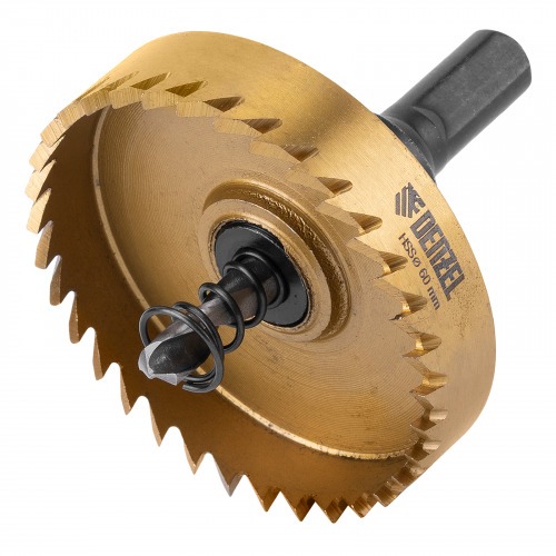 Serra copo para metal 60 mm revestimento em Nitreto de Titânio com suporte Denzel Serra copo para metal 60 mm revestimento em Nitreto de Titânio com suporte Denzel