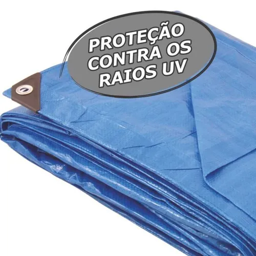 Lona reforçada de polietileno azul 9 m x 8 m  