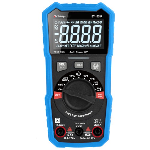 Multímetro digital portátil True RMS CAT III 600V - ET-1505A Multímetro digital portátil True RMS CAT III 600V - ET-1505A
