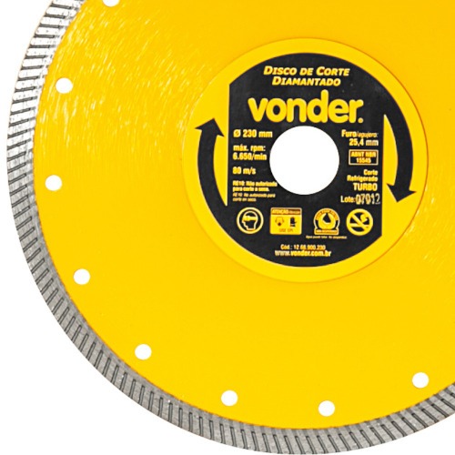 Disco diamantado turbo 230 mm para porcelanato e cermica