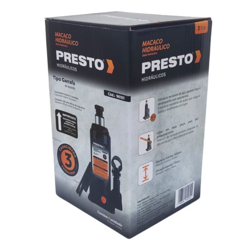 Macaco hidrulico tipo garrafa 3 toneladas - 96101