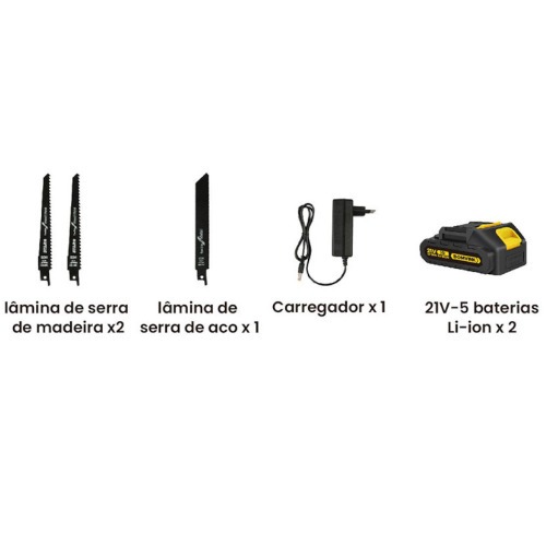 Serra de poda a bateria 21V com 2 baterias - BOM-9702  110V/220V Serra de poda a bateria 21V com 2 baterias - BOM-9702  110V/220V