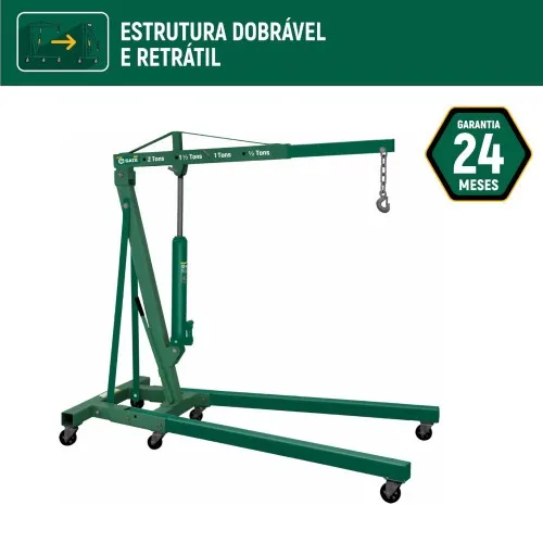Guincho hidráulico dobrável 2T com prolongador rodagem de ferro - SCAE5843-LA