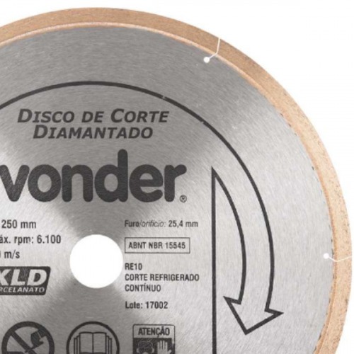 Disco diamantado liso 250 mm para porcelanato  Disco diamantado liso 250 mm para porcelanato