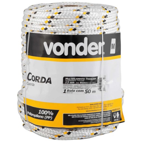 Corda multifilamento trançada 12 mm rolo com 50 metros Corda multifilamento trançada 12 mm rolo com 50 metros