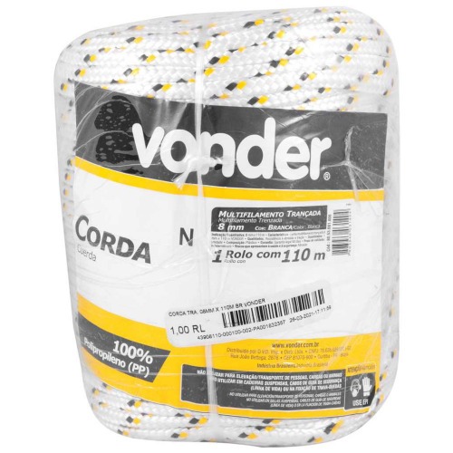 Corda multifilamento trançada 8 mm rolo com 110 metros Corda multifilamento trançada 8 mm rolo com 110 metros
