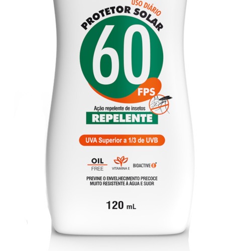Protetor solar com repelente fps 60 profissional 120 ml