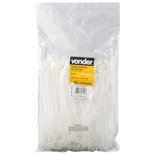 Abraçadeira de nylon 3,6 mm x 20 cm com 1000 peças Abraçadeira de nylon 3,6 mm x 20 cm com 1000 peças