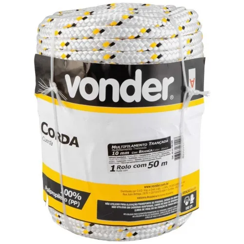 Corda multifilamento trançada 10 mm rolo com 50 metros