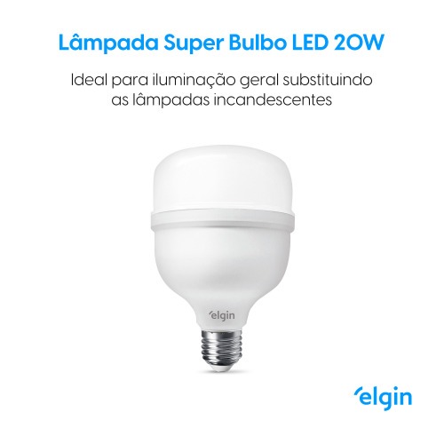 Lmpada led super bulbo 20W 1680 lmens branca fria - A80  110V/220V
