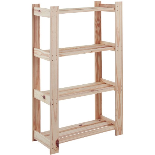 Estante Modulare em madeira pinus com 4 prateleiras 62,2 x 30,2 x 107,2 cm  Estante Modulare em madeira pinus com 4 prateleiras 62,2 x 30,2 x 107,2 cm