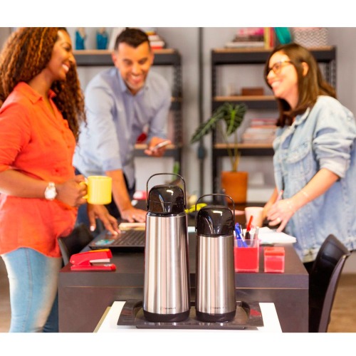 Garrafa trmica de presso 1 litro Inox - Lmina