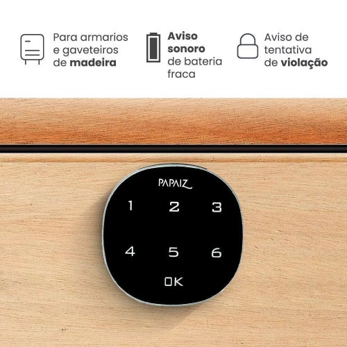 Fechadura digital de sobrepor para móveis de madeira - M1602 CA Fechadura digital de sobrepor para móveis de madeira - M1602 CA