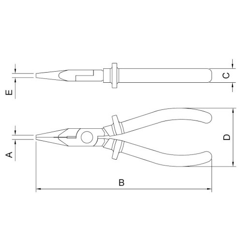 Alicate bico meia cana reta 6