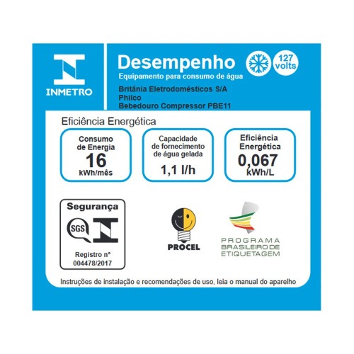 Bebedouro de mesa refrigerado por compressor branco - PBE11  110V Bebedouro de mesa refrigerado por compressor branco - PBE11  110V