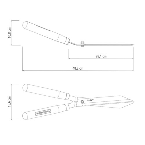 Tesoura para cerca viva com lâmina lisa de 12 Tesoura para cerca viva com lâmina lisa de 12