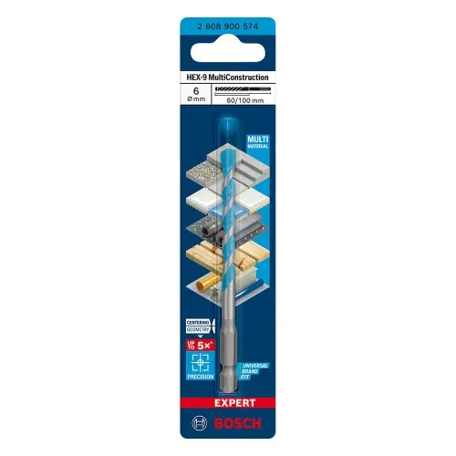 Broca multi função 06 x 60 x 100 mm multi construction - HEX-9