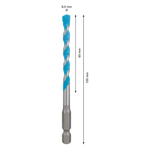 Broca multi função 06 x 60 x 100 mm multi construction - HEX-9