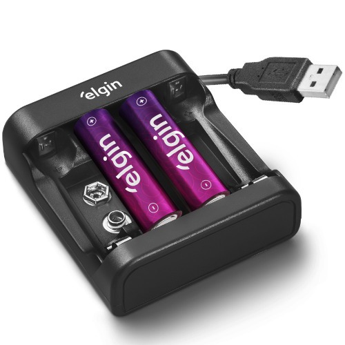 Carregador para pilhas AA/AAA e bateria 9V com cabo USB -SCUSB