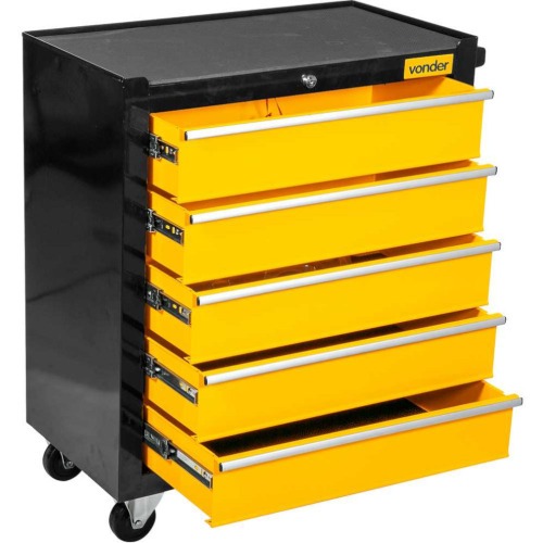 Carro para ferramentas fechado com 5 gavetas