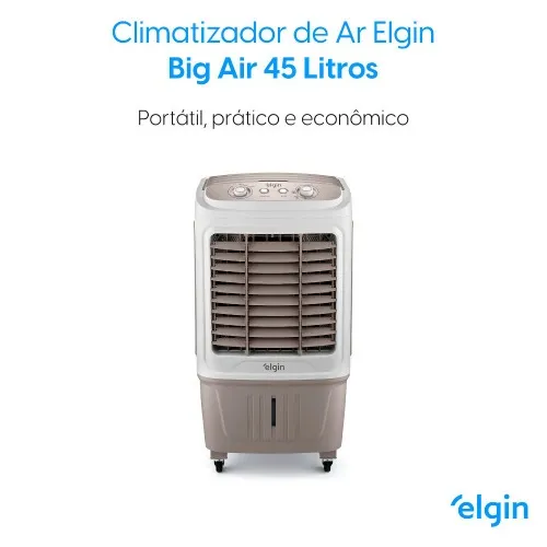 Climatizador de ar evaporativo portátil 107 Watts 45L 40m² - Big Air  220V