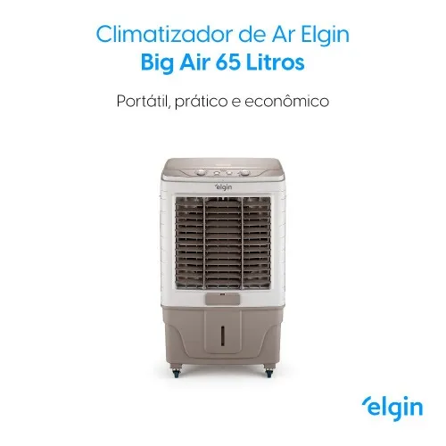 Climatizador de ar evaporativo portátil 177 Watts 65L 60m² - Big Air  110V