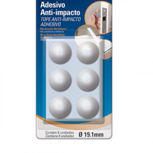 Protetor adesivo anti-impacto gota 19,1 mm com 6 unidades