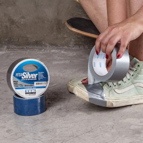 Fita adesiva reforçada 48 mm X 5 m prata - SILVER Fita adesiva reforçada 48 mm X 5 m prata - SILVER