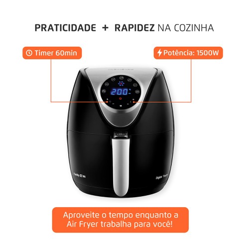 Fritadeira eltrica sem leo Air Fryer 3,5L 1.500 Watts - AF-30-DI  220V