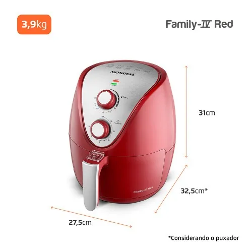 Fritadeira elétrica sem óleo Air Fryer 3,5L 1.500 Watts - AF-32-RI  110V