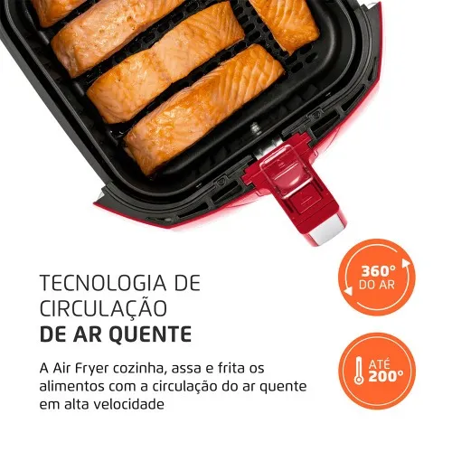 Fritadeira elétrica sem óleo Air Fryer 4L 1.500 Watts - AFN-40-FR  110V