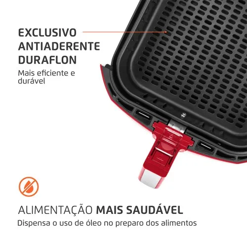 Fritadeira elétrica sem óleo Air Fryer 5L 1900W Grand Family Inox - AFN-50-RI  110V