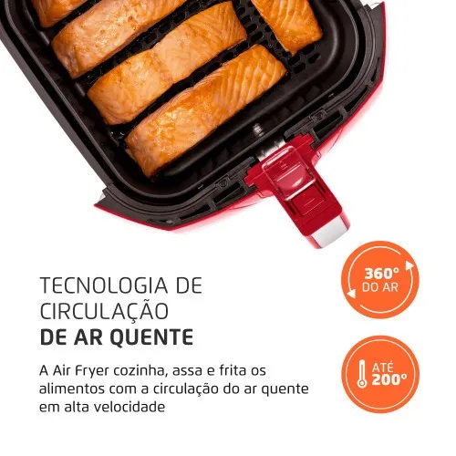 Fritadeira elétrica sem óleo Air Fryer 4L 1.500 Watts - AFN-40-RI  220V