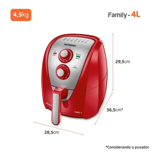 Fritadeira elétrica sem óleo Air Fryer 4L 1.500 Watts - AFN-40-RI  220V