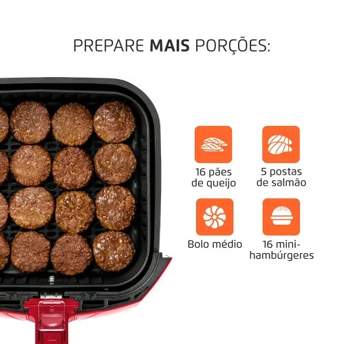 Fritadeira elétrica sem óleo Air Fryer 4L 1.500 Watts - AFN-40-RI  110V