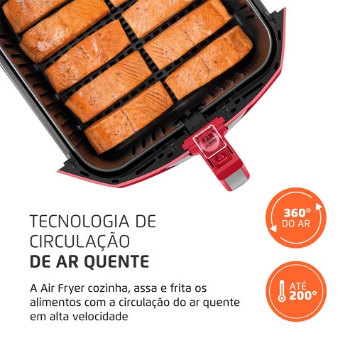Fritadeira elétrica sem óleo Air Fryer 8L 1900W Mega Family - AFN-80-RI  110V Fritadeira elétrica sem óleo Air Fryer 8L 1900W Mega Family - AFN-80-RI  110V