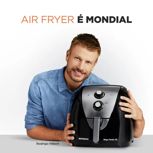 Fritadeira elétrica sem óleo Air Fryer 8L 1900W Mega Family - AFN-80-BI  110V