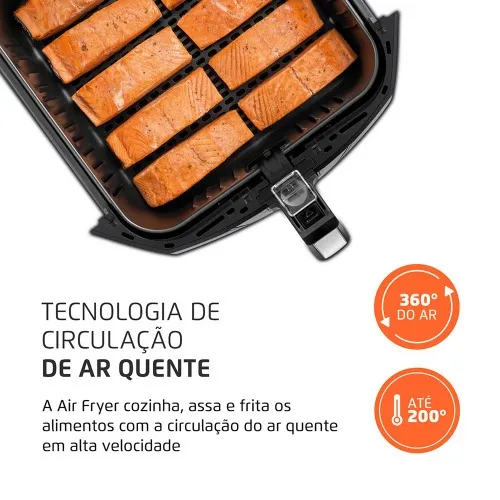 Fritadeira elétrica sem óleo Air Fryer 8L 1900W Mega Family - AFN-80-BI  110V
