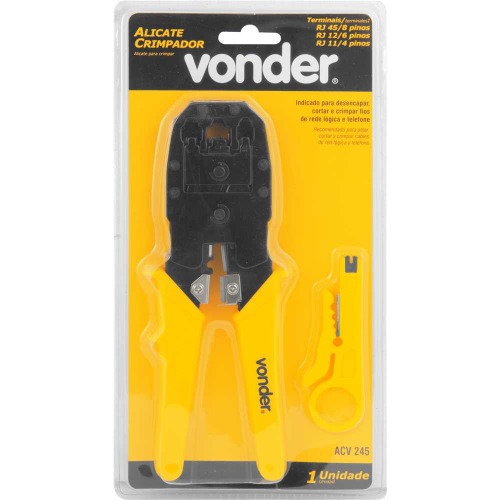 Alicate crimpador com desencapador de fios - ACV 245