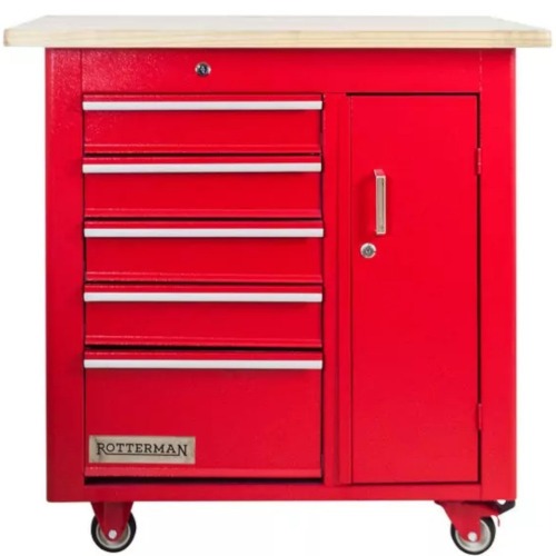 Bancada móvel com 5 gavetas e porta lateral - RLL-277 Bancada móvel com 5 gavetas e porta lateral - RLL-277