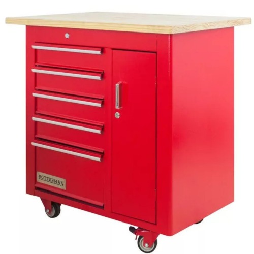 Bancada móvel com 5 gavetas e porta lateral - RLL-277 Bancada móvel com 5 gavetas e porta lateral - RLL-277