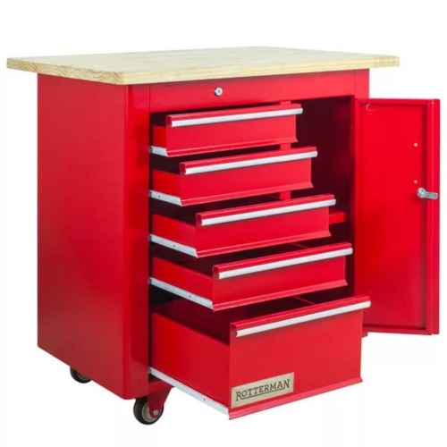 Bancada móvel com 5 gavetas e porta lateral - RLL-277 Bancada móvel com 5 gavetas e porta lateral - RLL-277