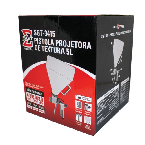 Pistola projetora de textura com 3 bicos 5L - SGT-3415