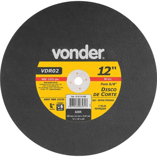 Disco de corte para metal 300 x 3,2 x 15,87 mm - VDR02 