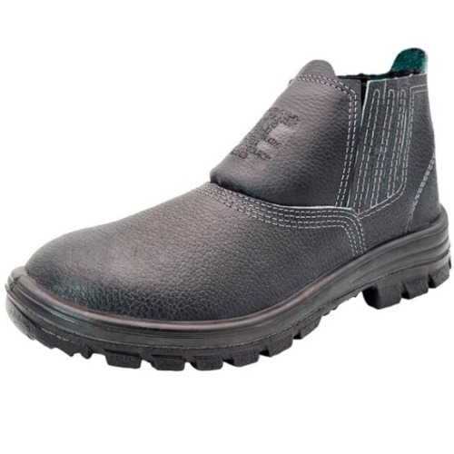 Botina monodensidade couro relax com elástico biqueira de aço - 011 Botina monodensidade couro relax com elástico biqueira de aço - 011