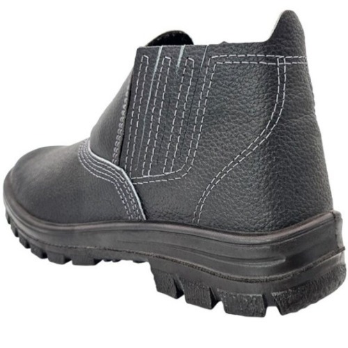 Botina monodensidade couro relax com elstico biqueira de ao - 011